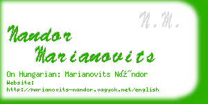 nandor marianovits business card